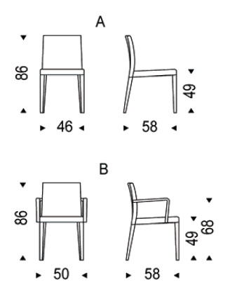 Diagrama de silla Helena de Cattelan Italia