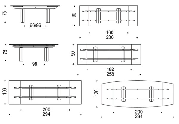 Diagrama de mesa Montecarlo de Cattelan Italia