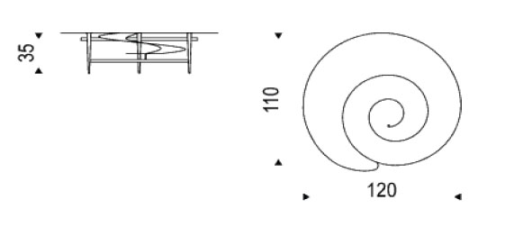 Diagrama de mesita Spiral de Cattelan Italia Diagrama de mesita Spiral de Cattelan Italia