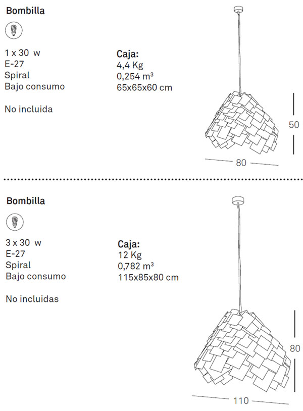 Medidas lámpara Armadillo LZF