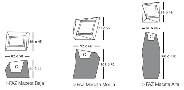 Diagrama de macetas de diseño Faz de Vondom Diagrama de macetas de diseño Faz de Vondom