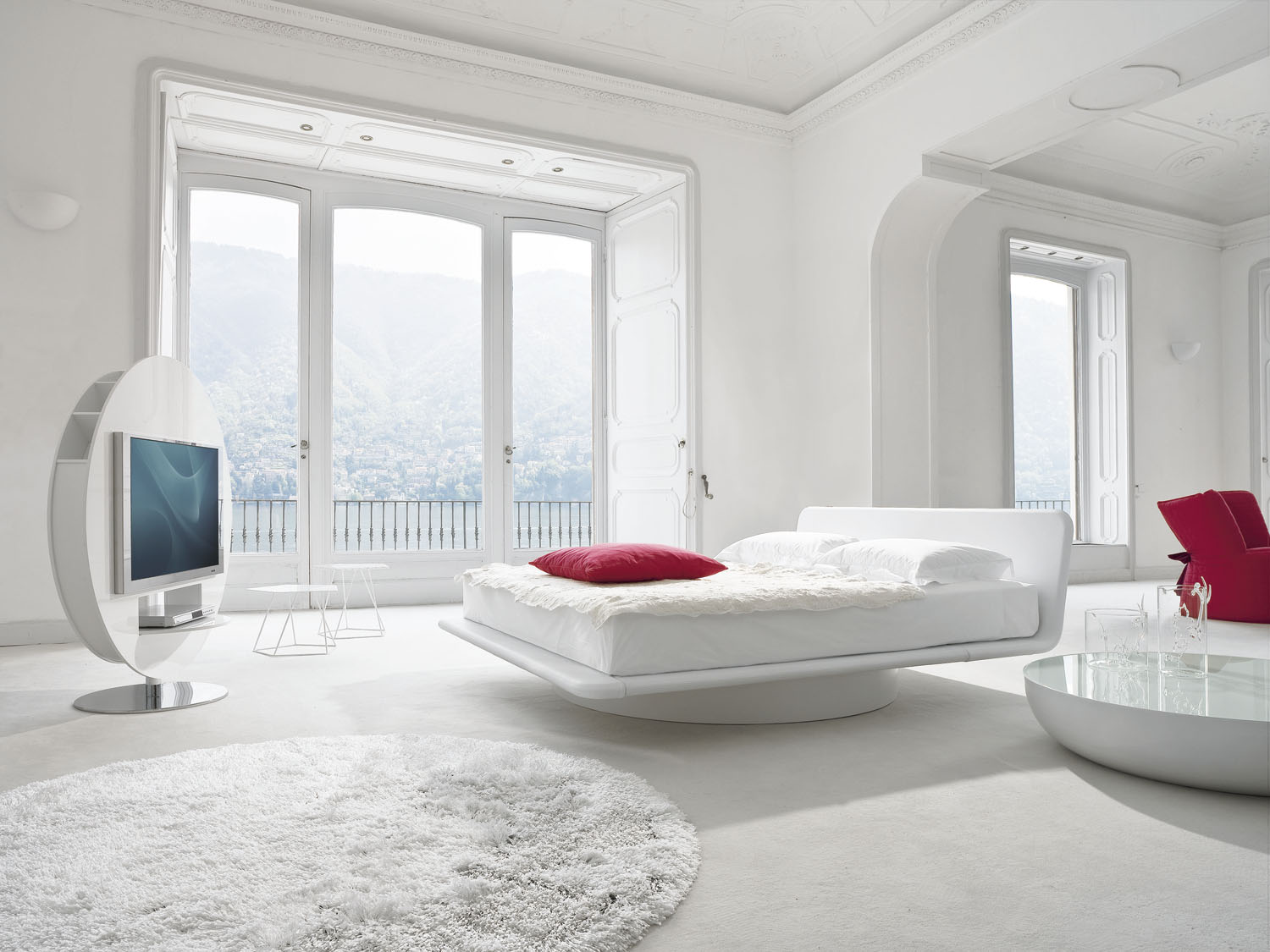 Cama Giotto y mueble de televisión Vision Cama Giotto y mueble de televisión Vision de Bonaldo