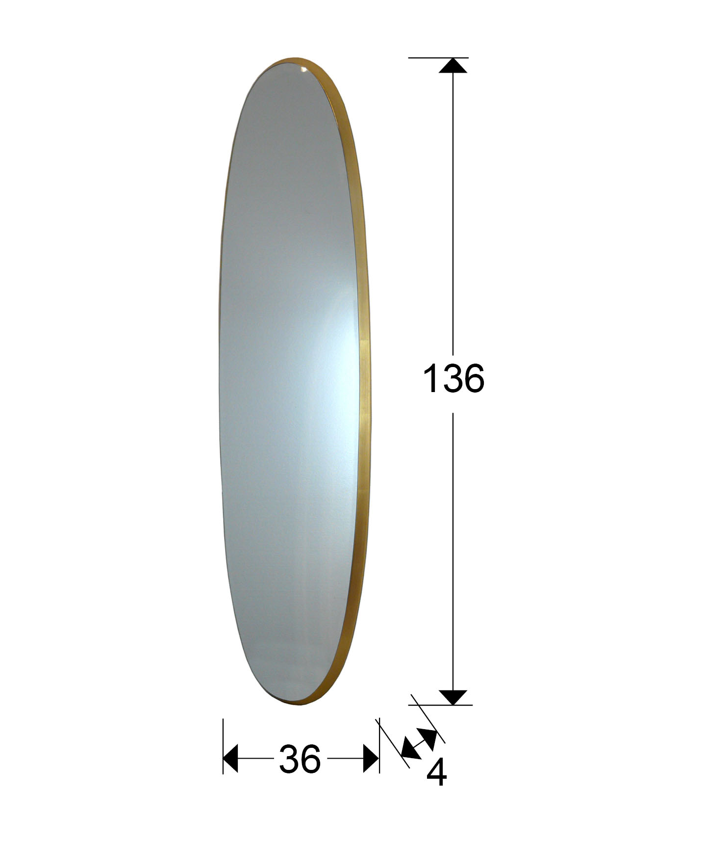 Medidas Espejo Aries Oval136x36 Oro