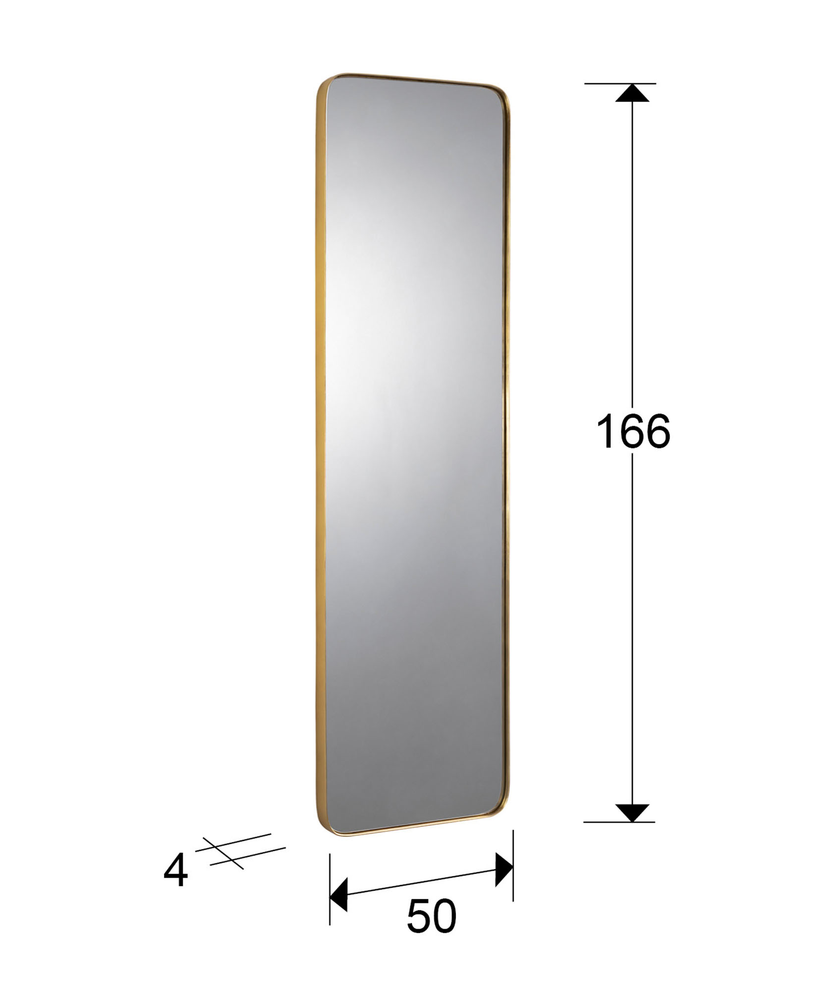 Medidas Espejo Orio Rect 51x165 Oro