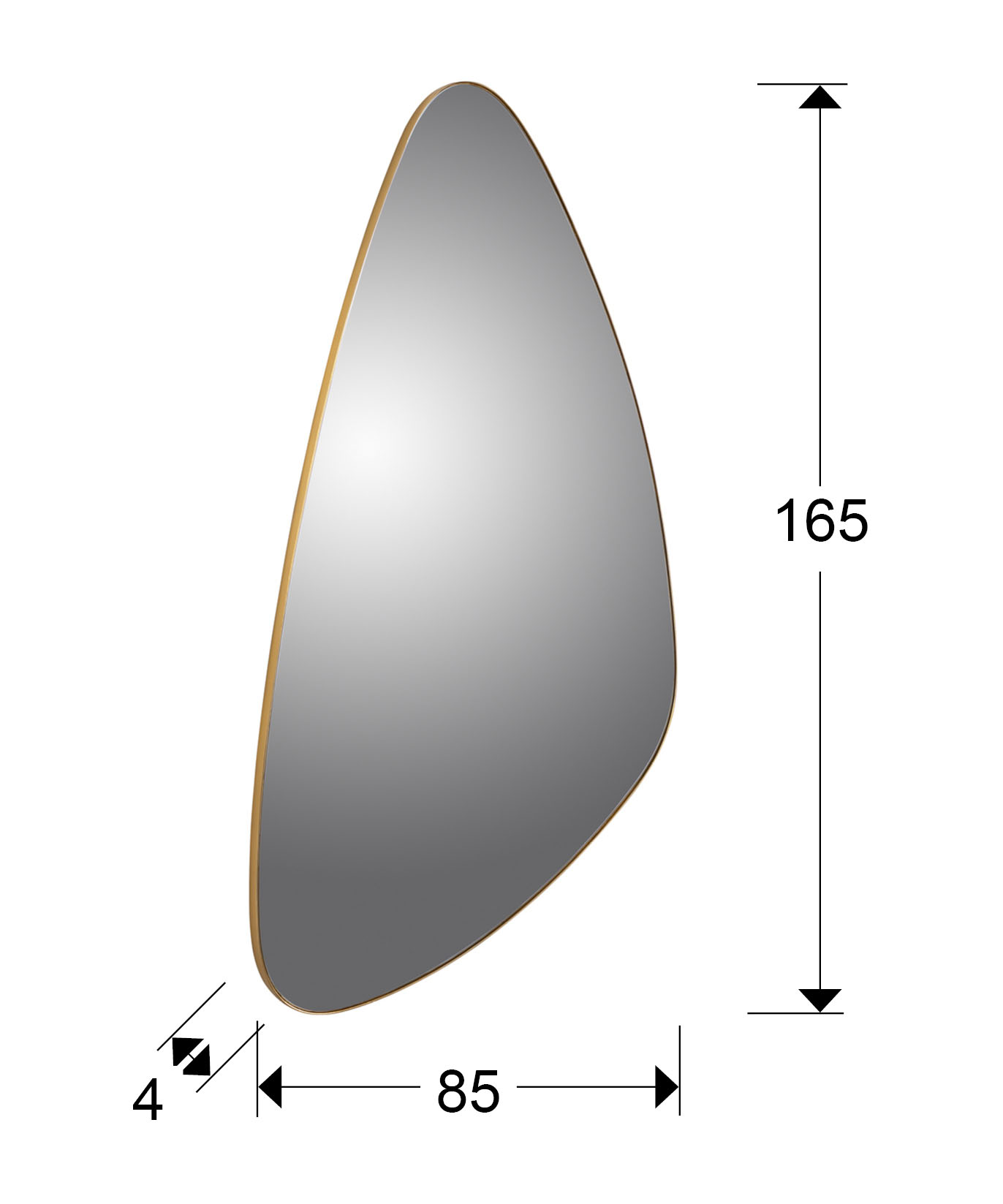 Medidas Espejo Orio Triang Oro 168x81