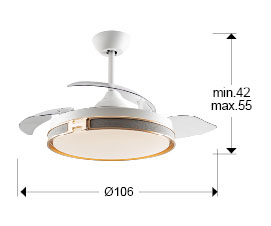 Medidas Heron Ventilador Blanco Oro
