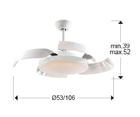 Medidas Enzo Ventilador Blanco