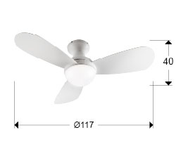 Medidas Vito Ventilador Blanco D117