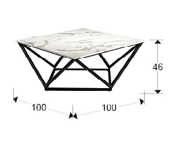 Medidas Mesa Centro Luma Negro-simil Marmol