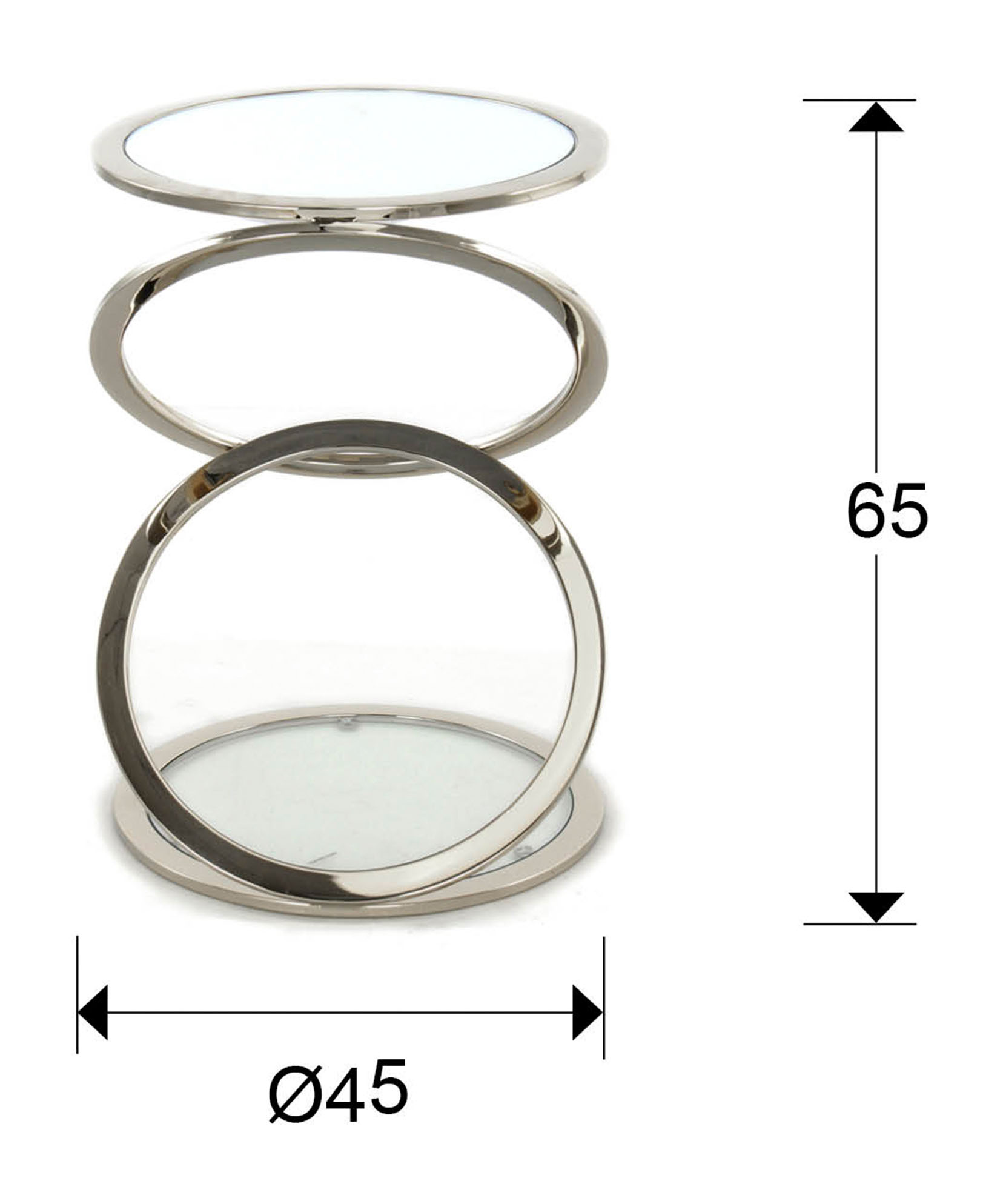 Medidas Mesa Aux Aros Acero Diámetro 45