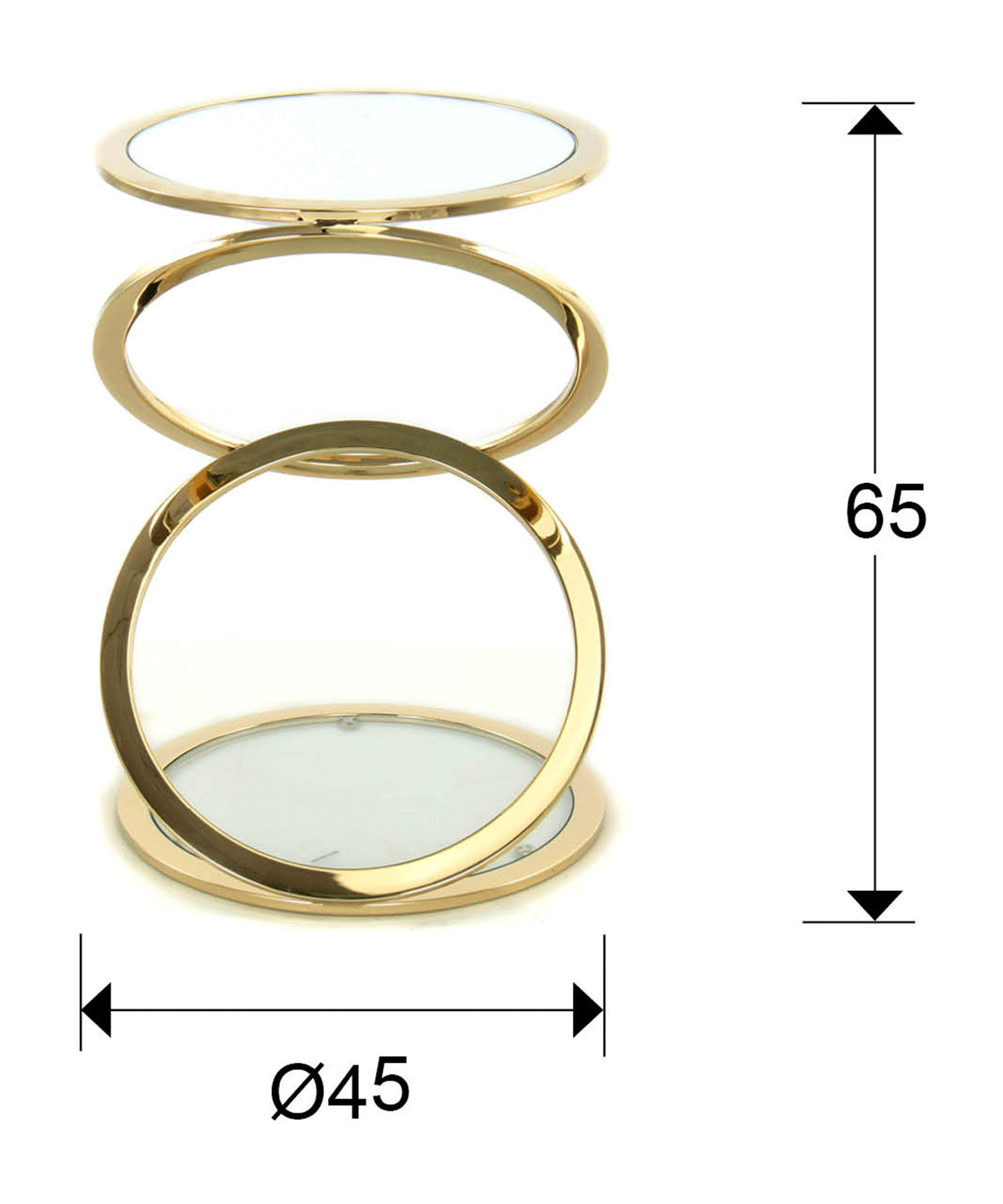 Medidas Mesa Aux Aros Oro Diámetro 45