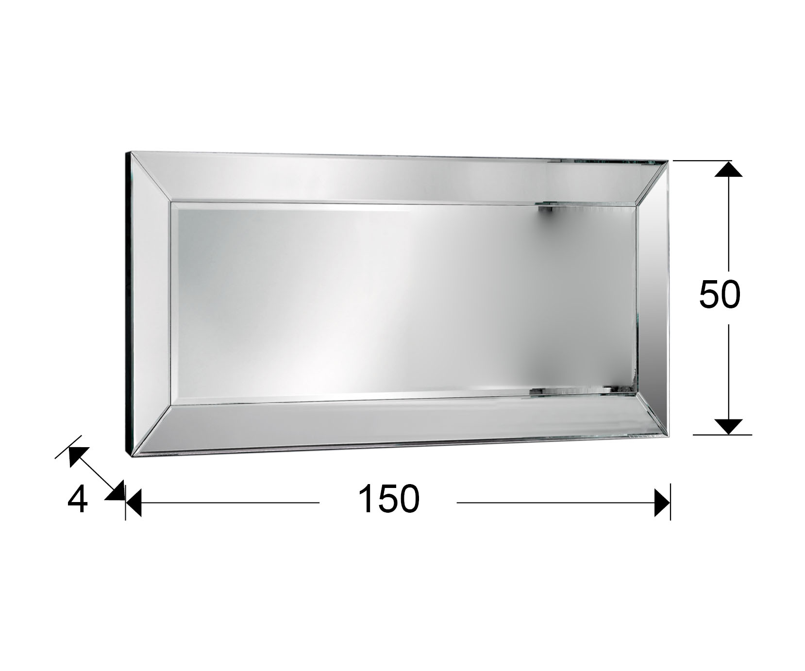 Medidas Espejo Roma 150x50