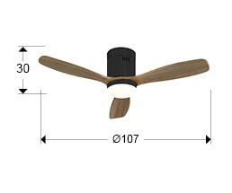 Medidas Siroco Mini Ventilador Neg-nogal