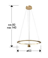 Medidas Orane Lámpara Dorada D60