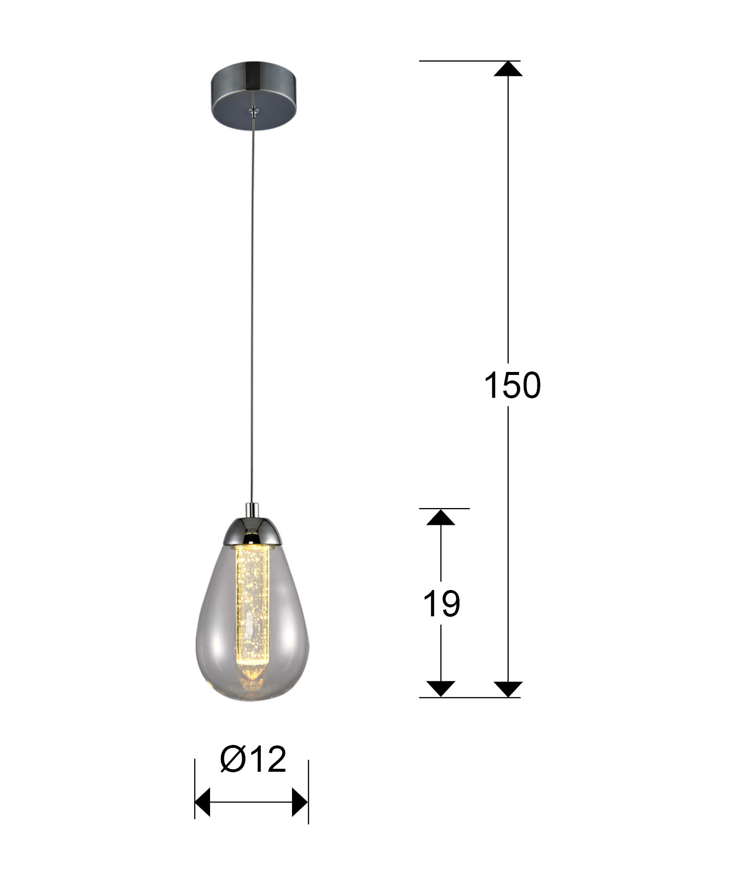 Medidas Lampara Taccia 1l Led Diámetro 12