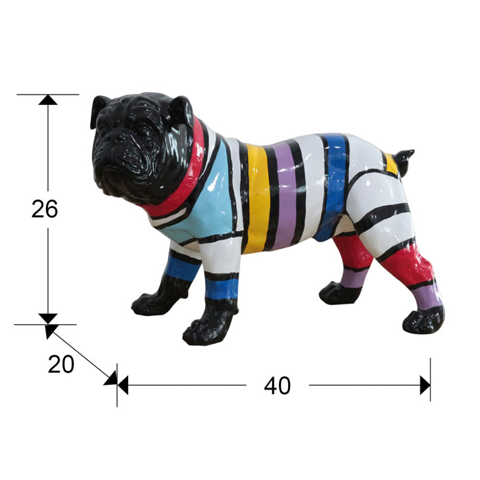 Medidas Figura Pq Bulldog Deco Franjas