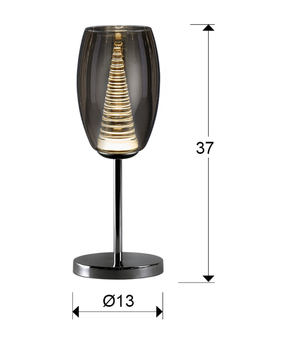 Medidas Sobremesa Nebula 1l Led Cromo