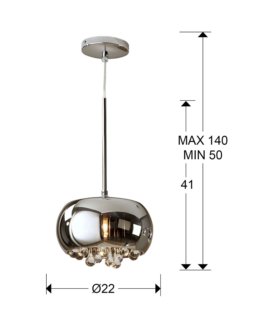 Medidas Colgante Argos Cromo 1l