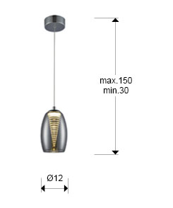 Medidas Lampara Nebula 1l Led Cromo