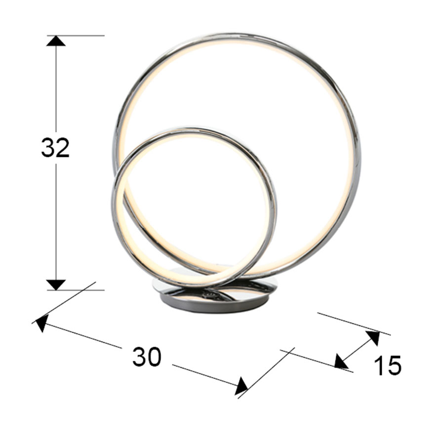 Medidas Sobremesa Omega Cromo