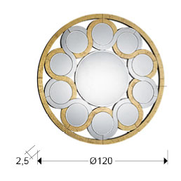 Medidas Espejo Zendaya Oro 120diámetro 