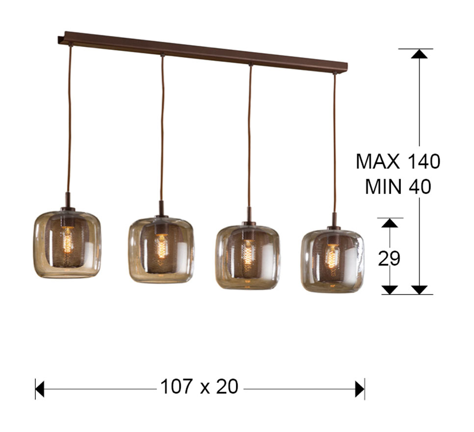 Medidas Lampara Fox 4l Chocolate