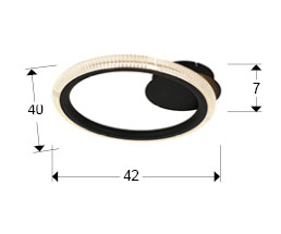 Medidas Plafón Ring 1 Aro Negro