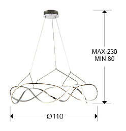 Medidas Lámpara Led Molly 110diámetro  Cromo