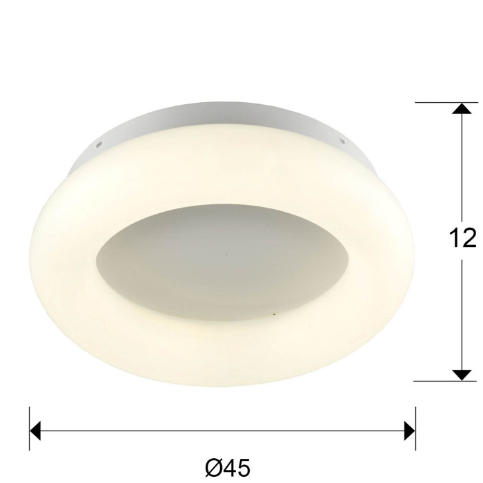 Medidas Plafón Rdo Diámetro 45 Quasar Blanco