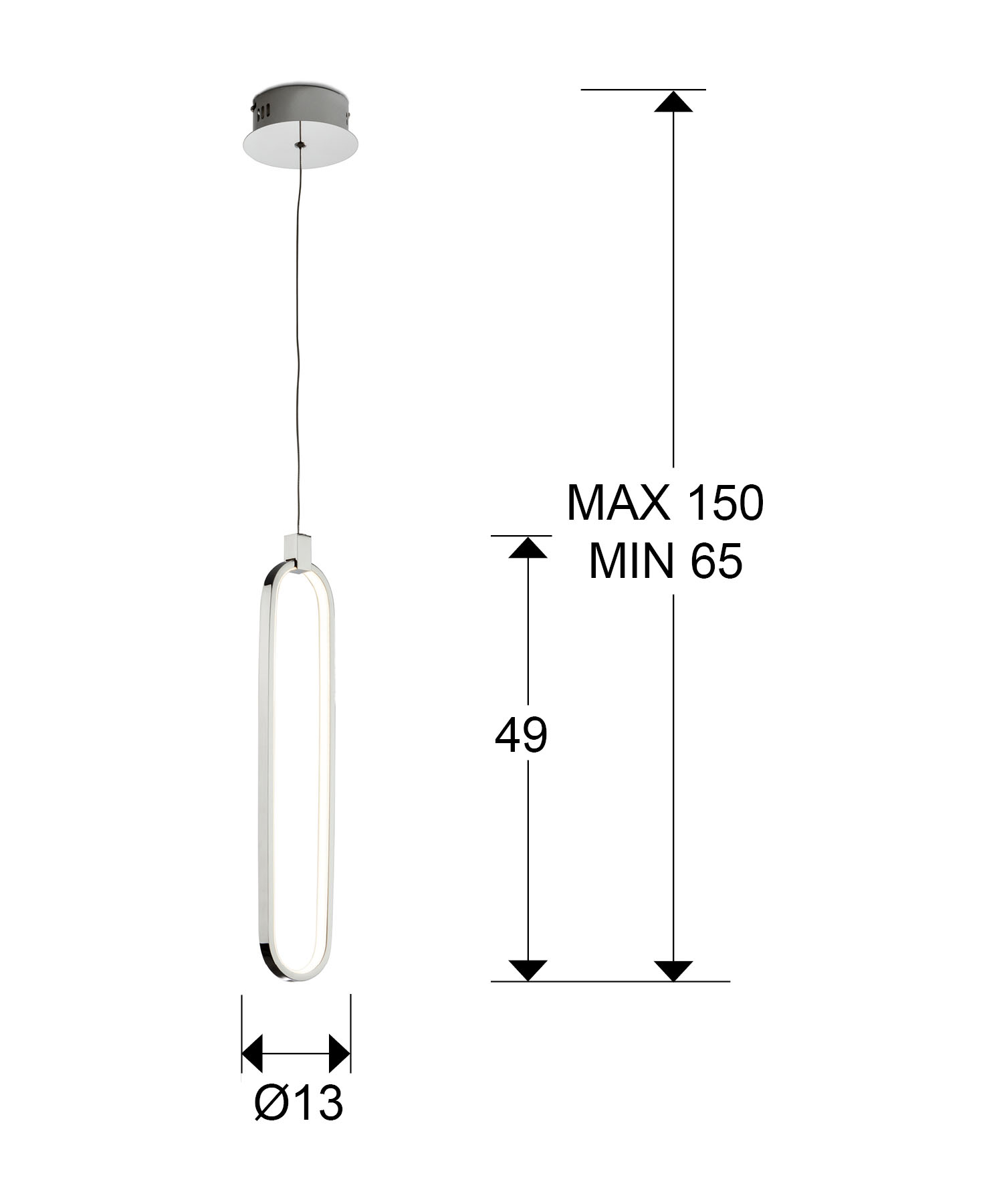 Medidas Lámpara 1l Led Colette Cromo