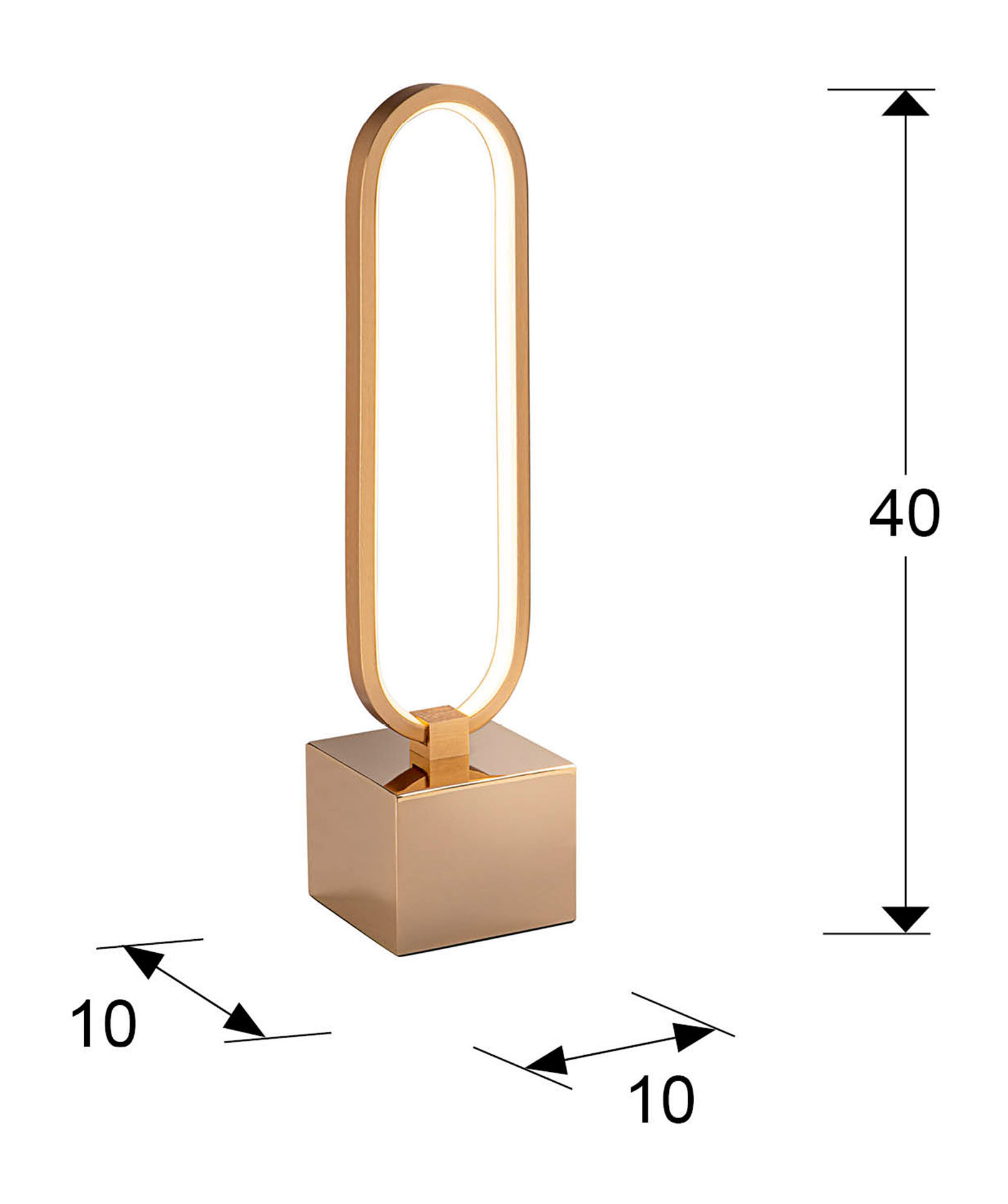 Medidas Sobremesa Led Colette Oro Rosa