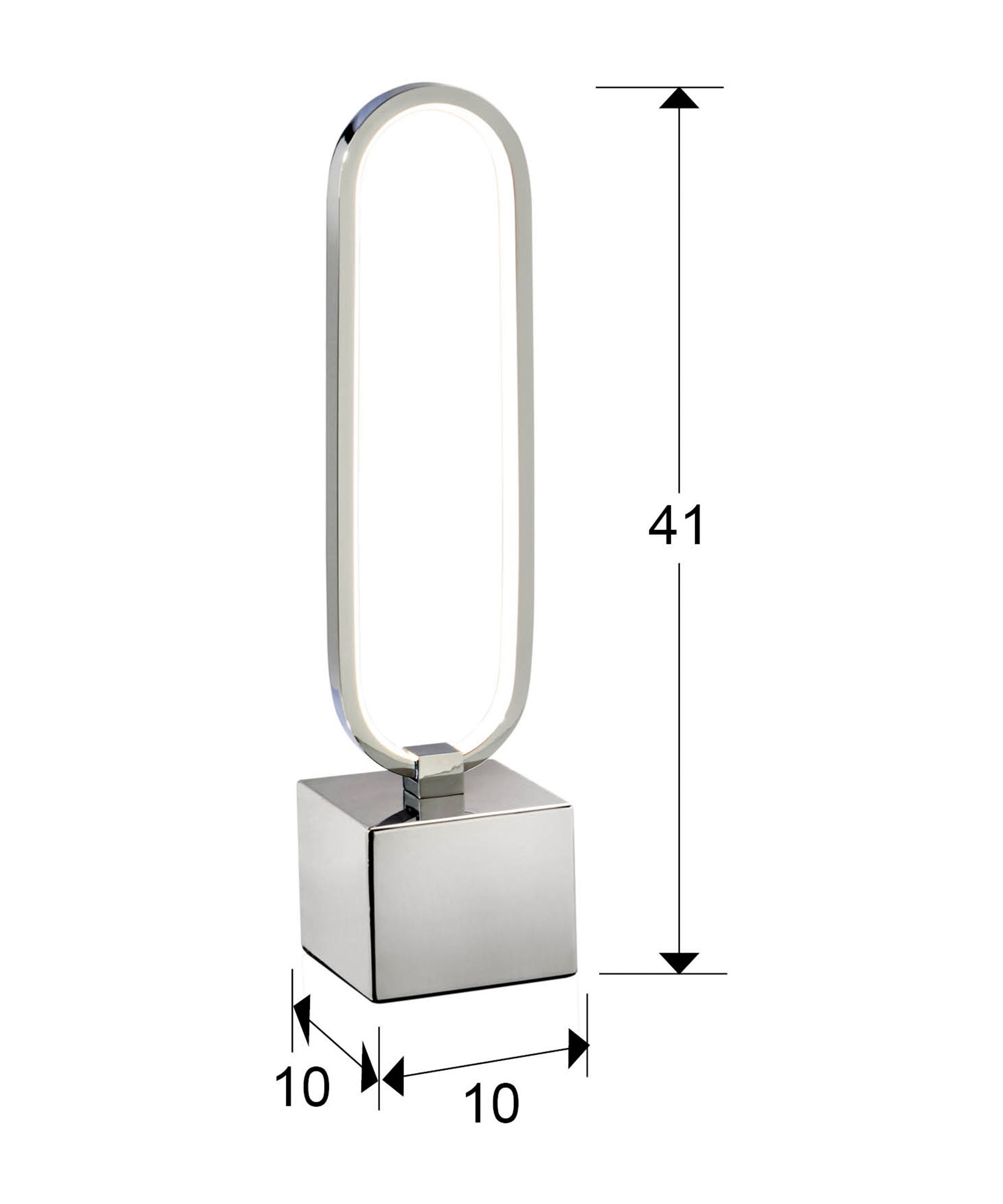 Medidas Sobremesa Led Colette Cromo