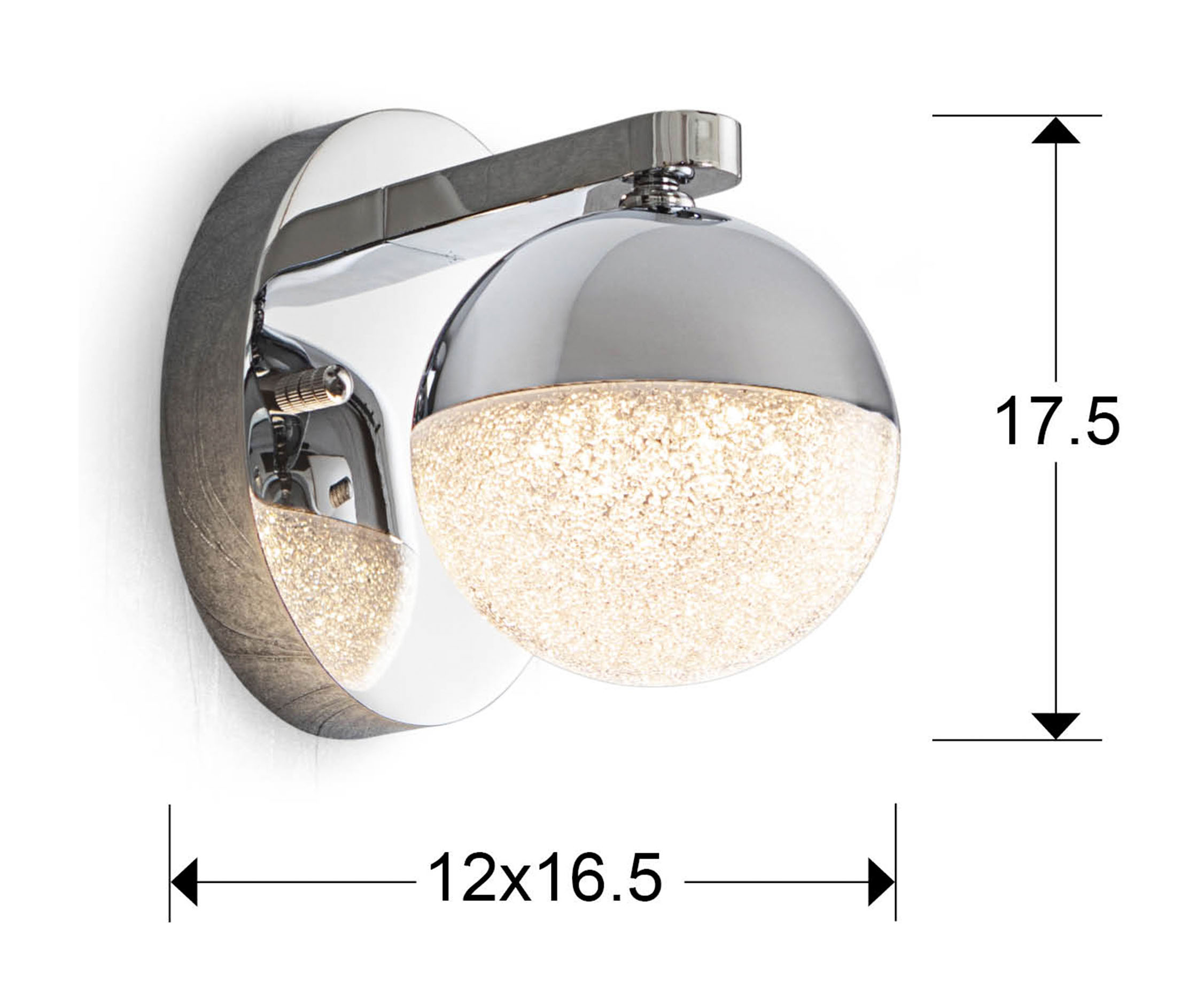 Medidas Aplique 1l Led Sphere Diámetro 12