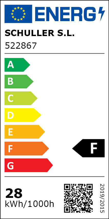 Clasificación Energética Romo Plafón Aplique Blanco Negro