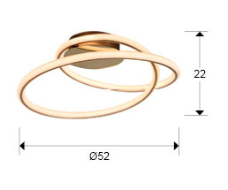 Medidas Plafón Tube Oro