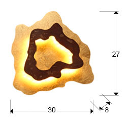 Medidas Aplique Halo Oxido-pan De Oro