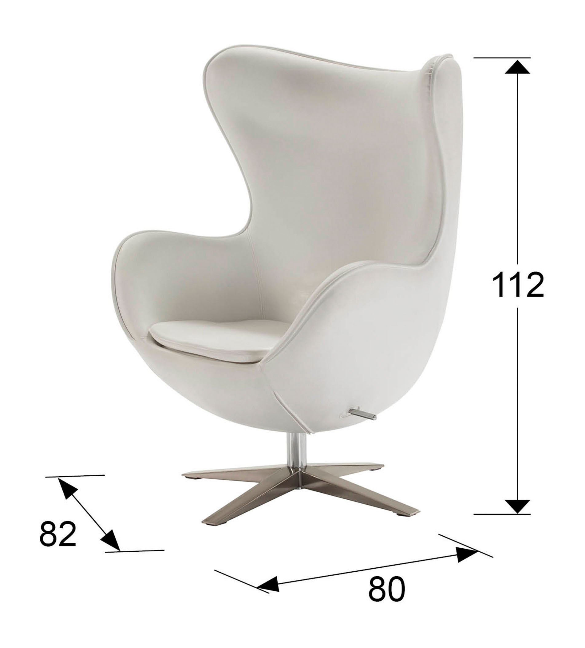 Medidas Sillon Egg Blanco Polipiel