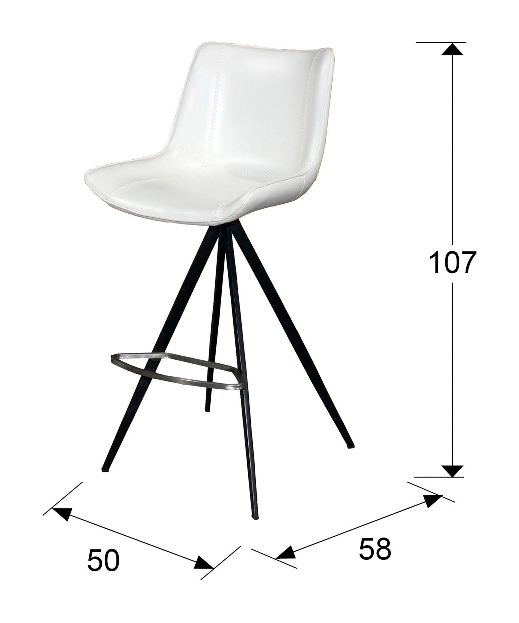 Medidas Taburete Alto Samoa Blanco