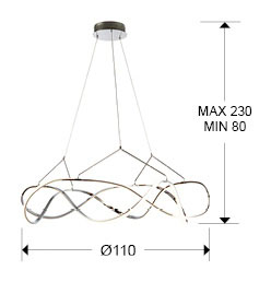 Medidas Lámpara Led Molly 110diámetro Cromo Dim