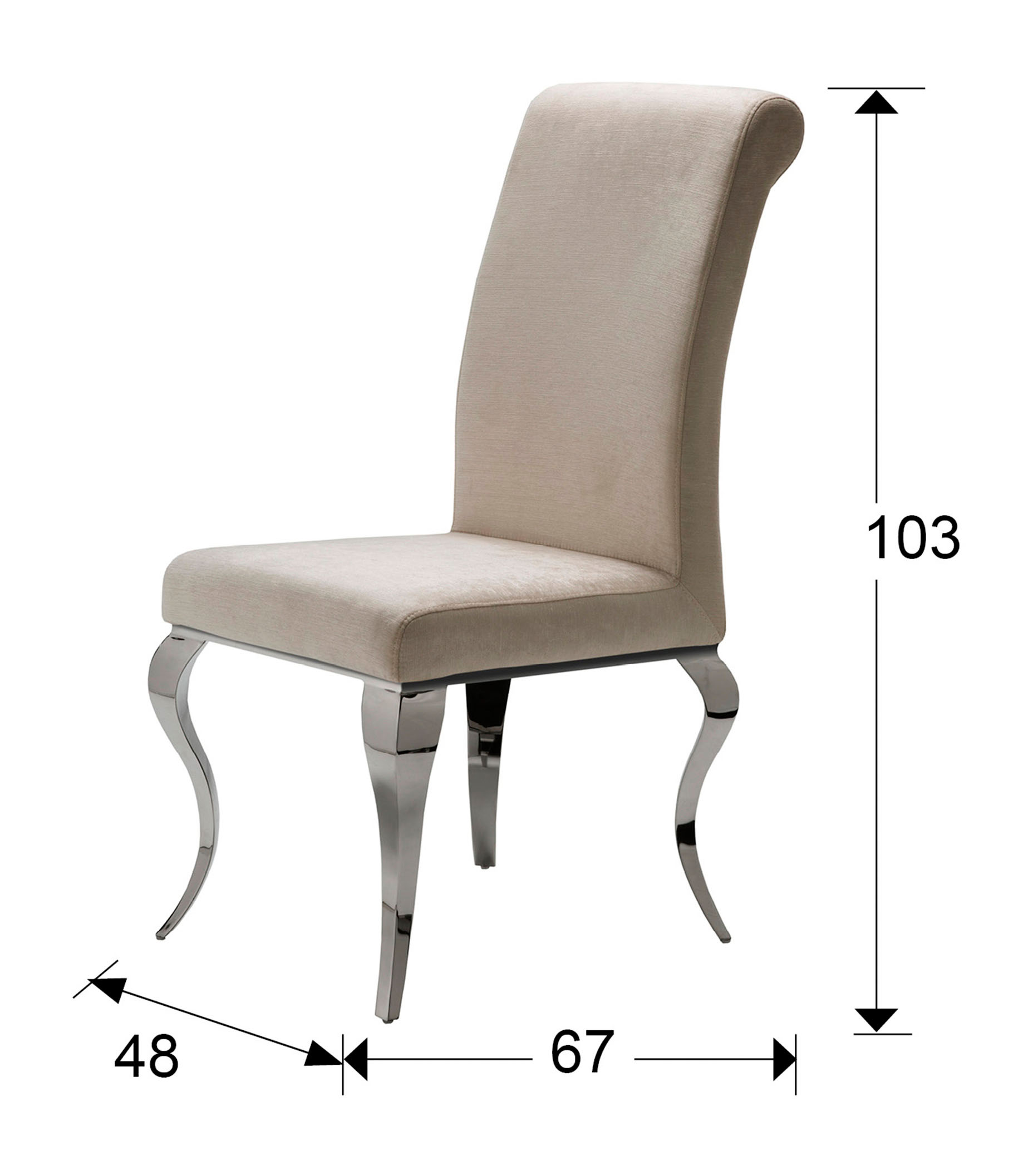 Medidas Silla Barroque Acero Beige