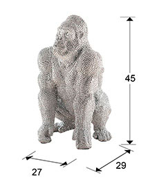 Medidas Figura Pequeña Gorila Plata