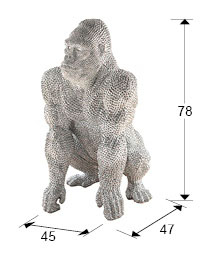 Medidas Figura Grande Gorila Plata
