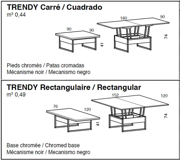 Mesa de centro elevable Trendy iMultifunzione by Sedit