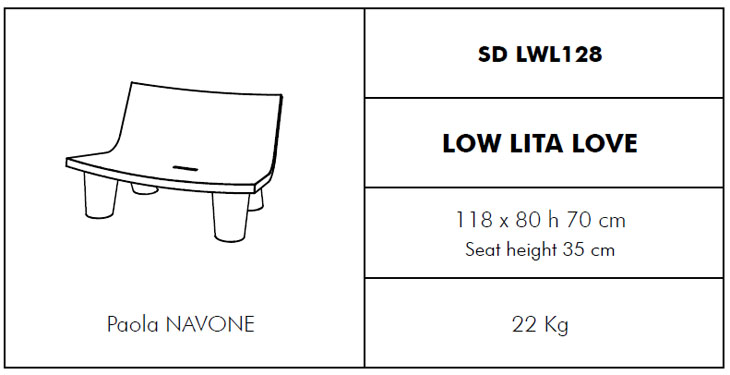 Medidas sofá Low Lita Love SLIDE Design