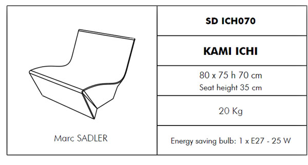 Medidas sillón Kami Ichi SLIDE Design