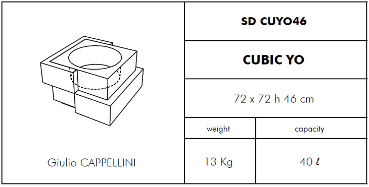 Medidas maceta de diseño Cubic Yo Slide Design