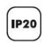 IP20, resistente a objetos sólidos 12mm no resistente al agua