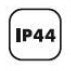IP44, resistente a objetos sólidos de 1 mm y a salpicaduras de agua