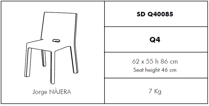 Medidas silla Q4 SLIDE Design