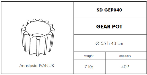 Medidas maceta de diseño Gear SLIDE Design